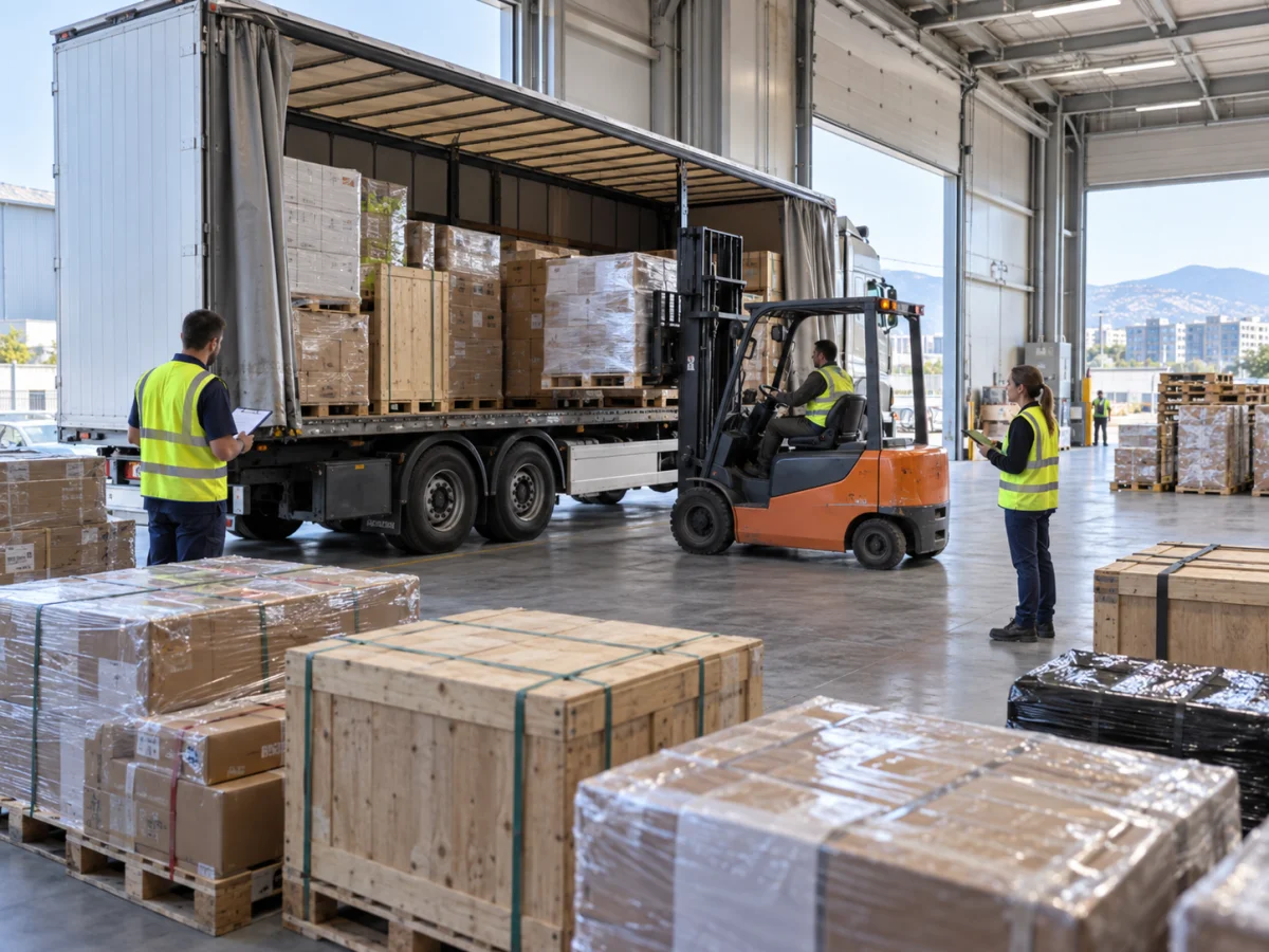 Consolidation for groupage transport to the Middle East