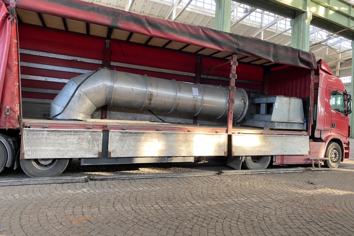 Oversized industrial component loaded on a truck